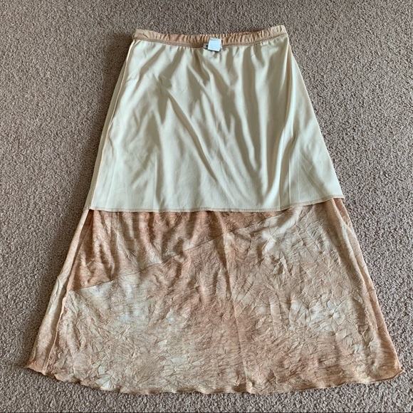 A-line Crepe Tie Dye Faded Below Knee Lined Skirt - Picture 13 of 15